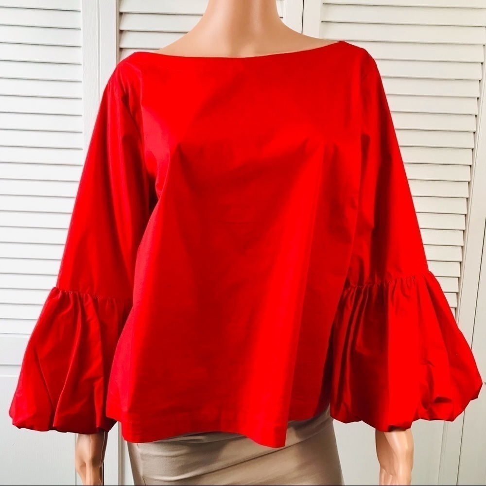 LAUNDRY By Shelli Segal Red Long Sleeve Top Size Extra Large